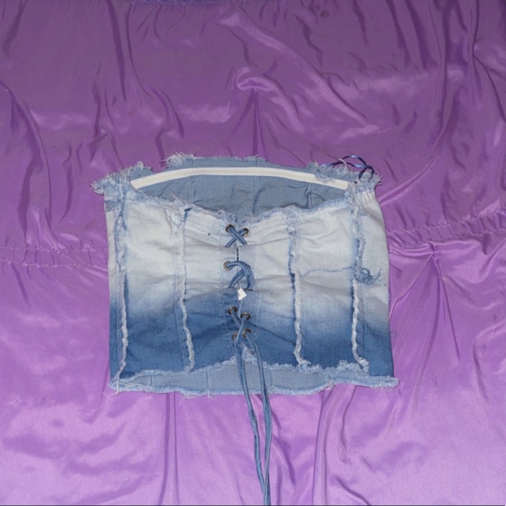 Denim crop top size small